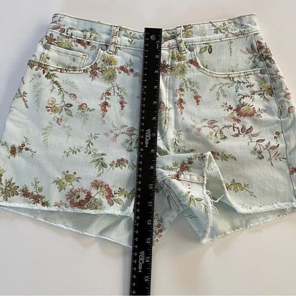 Rebecca Taylor LA VIE Belle Bouquet Floral Print Boho Cut Off Denim Shorts Sz 25 - Picture 9 of 11